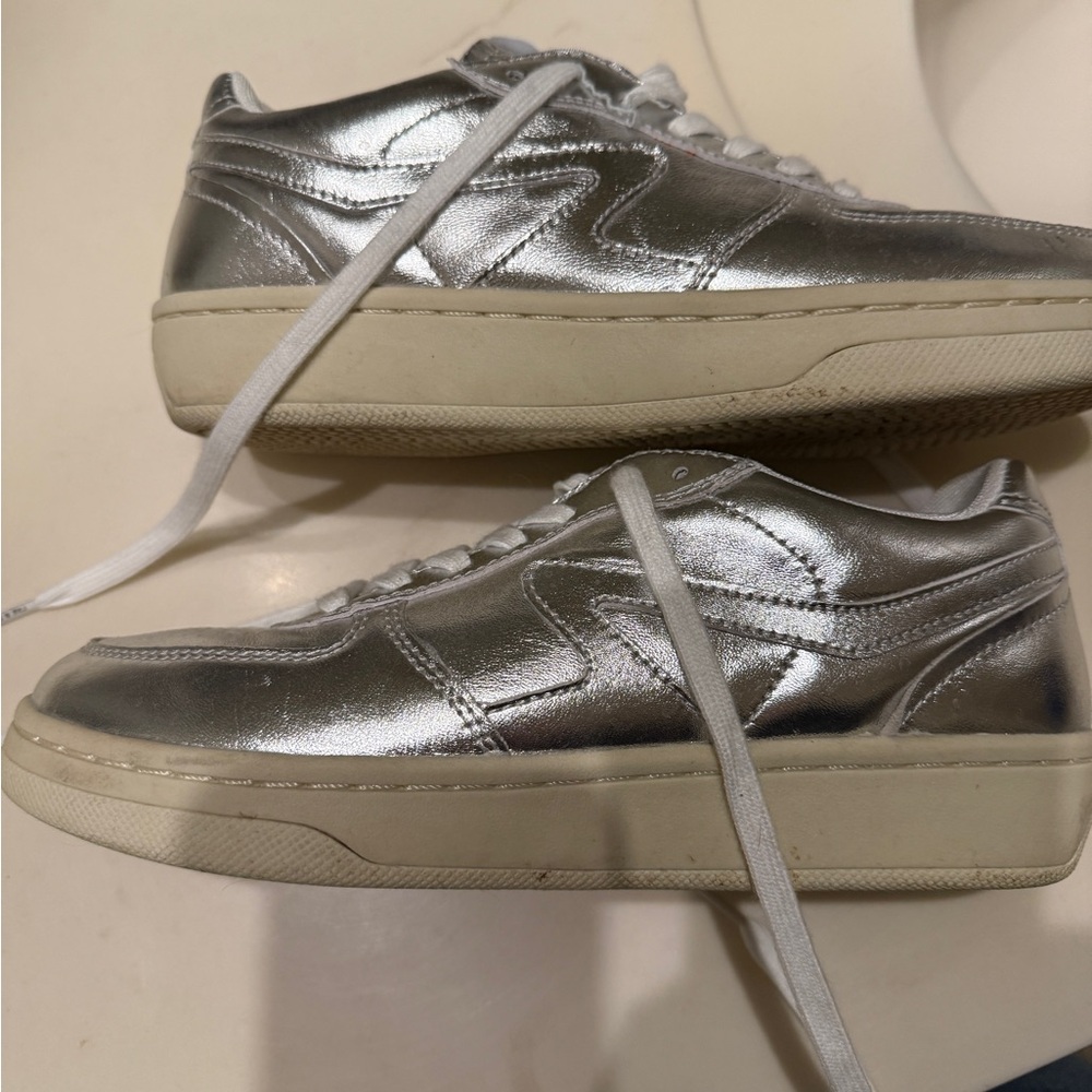 Rag and Bone silver retro court sneaker